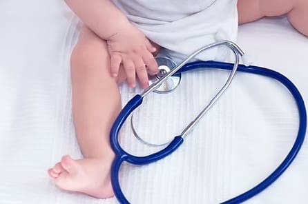 Baby with stethoscope